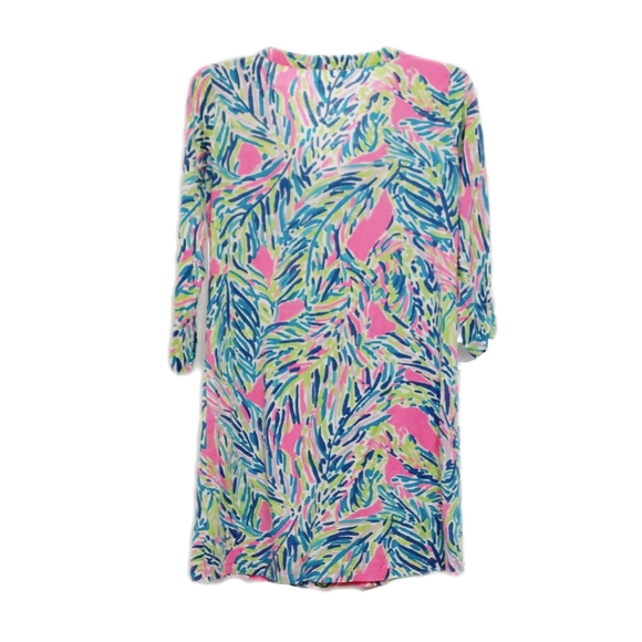 Lilly Pulitzer Rossmore V-Neck Multi Palm Reader T-Shirt Dress Size XS - Picture 7 of 7
